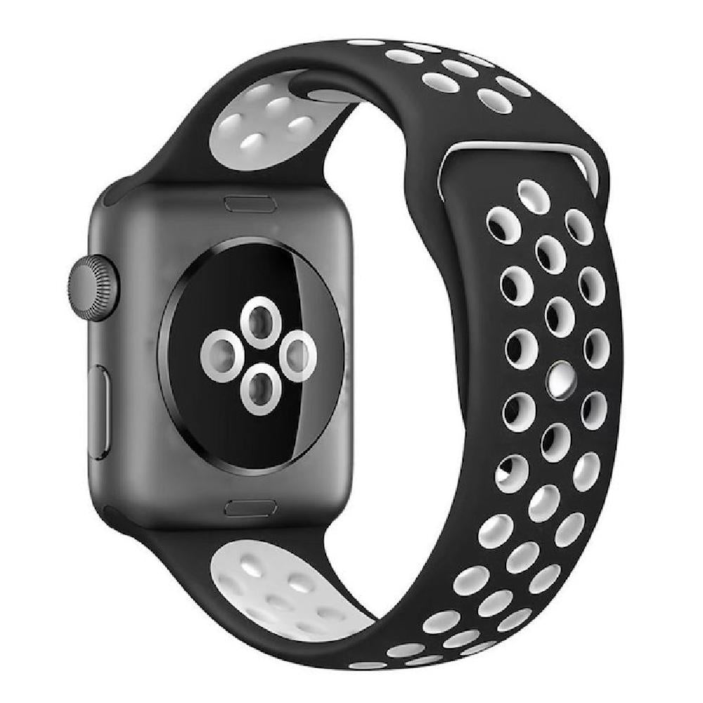 Silicone Sport Strap for Apple Watch Nike+ Black/White 42 mm 118/92mm