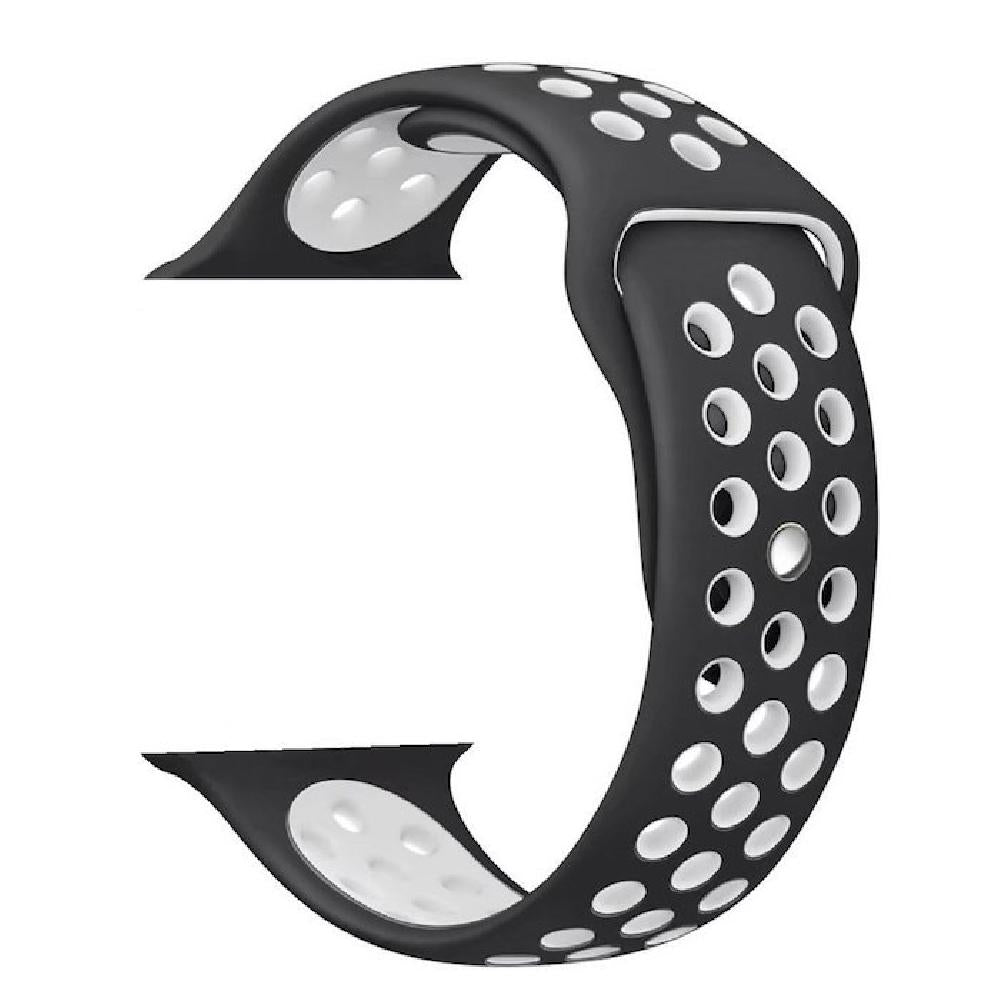 Silicone Sport Strap for Apple Watch Nike+ Black/White 42 mm 118/92mm