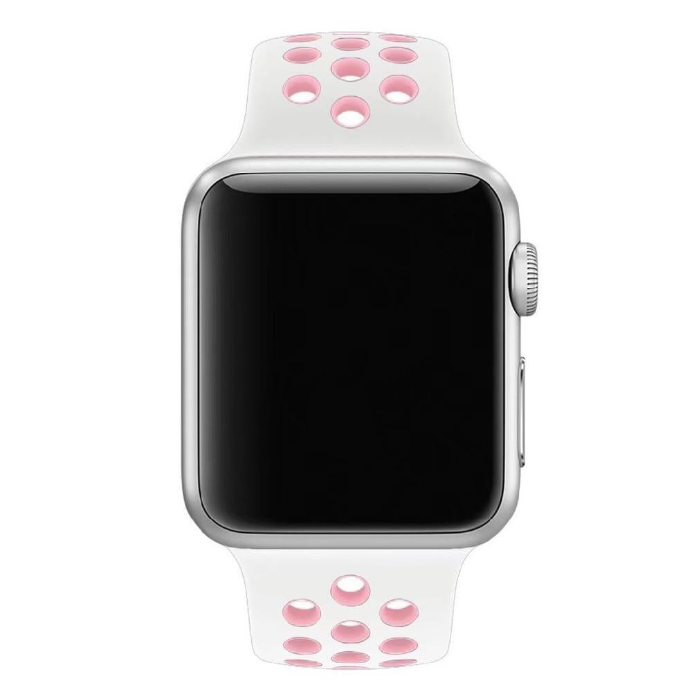 Silicone Sport Strap for Apple Watch Nike+ White/Pink 42 mm 118/92mm