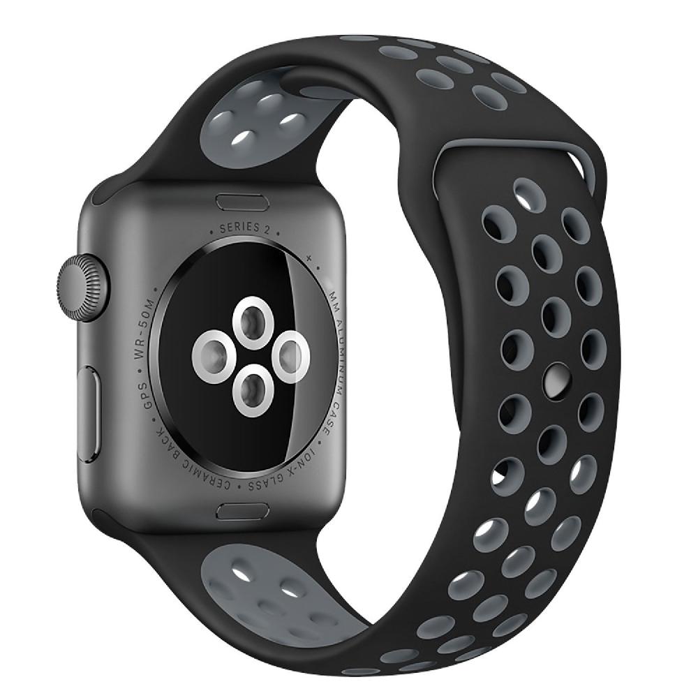 Silicone Sport Strap for Apple Watch Nike+ Black/Grey 42 mm 118/92mm