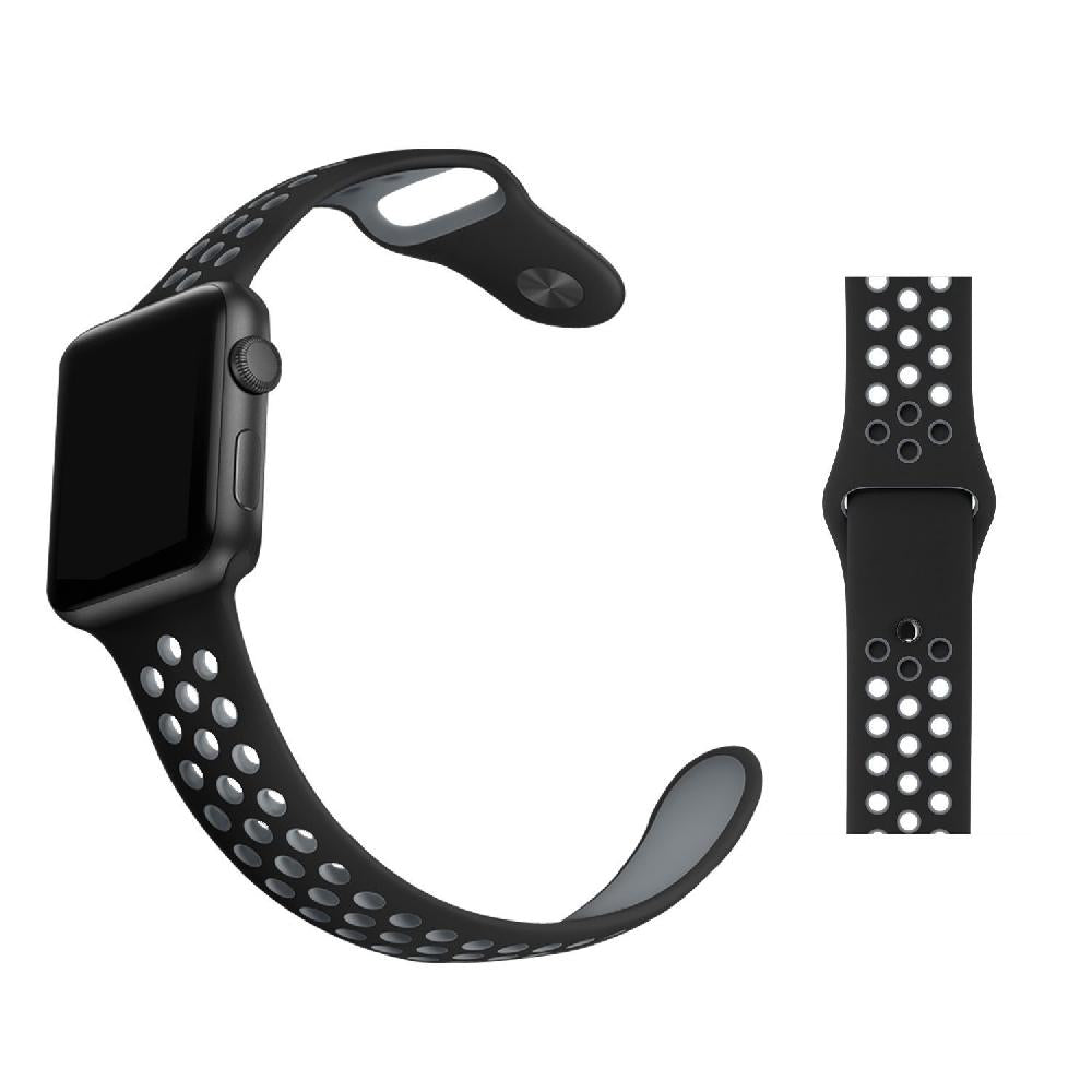 Silicone Sport Strap for Apple Watch Nike+ Black/Grey 42 mm 118/92mm