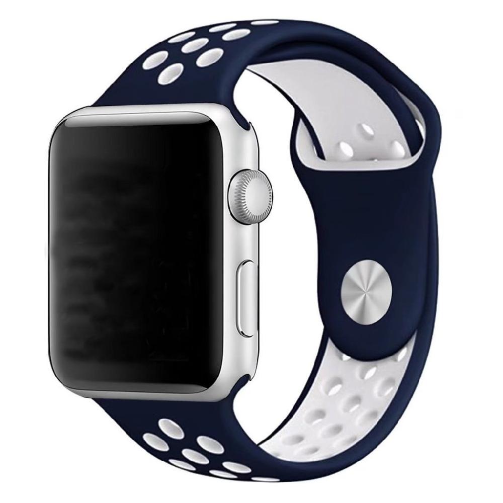 Silicone Sport Strap for Apple Watch Nike+ Blue/White 42 mm 118/92mm