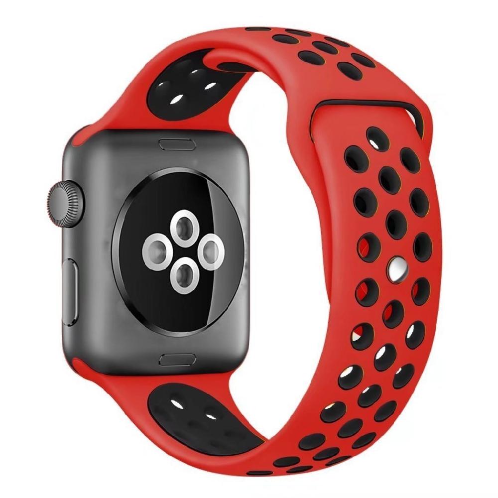 Silicone Sport Strap for Apple Watch Nike+ Red/Black 38 mm 112/97mm