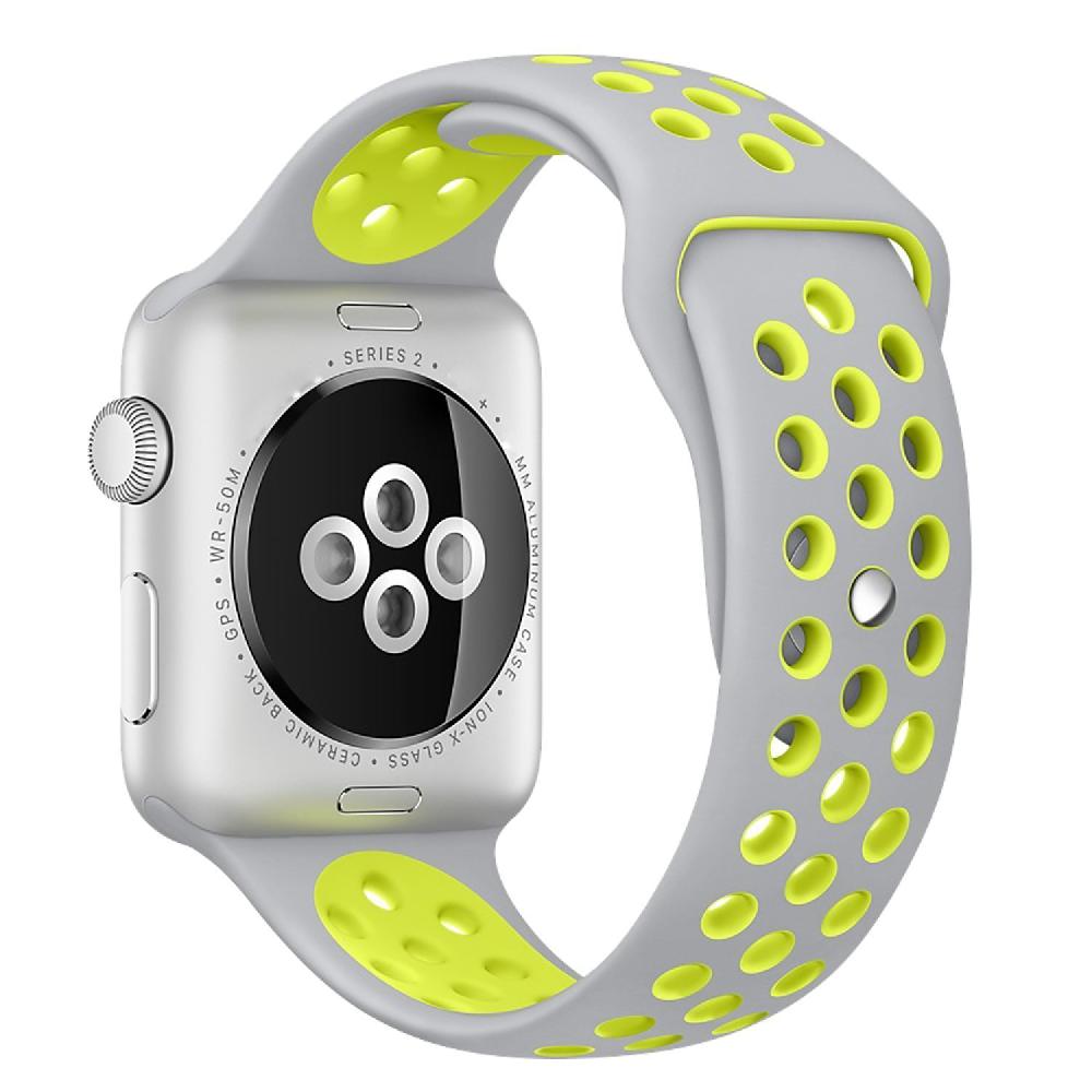 Silicone Sport Strap for Apple Watch Nike+ Grey/Yellow 38 mm 112/97mm