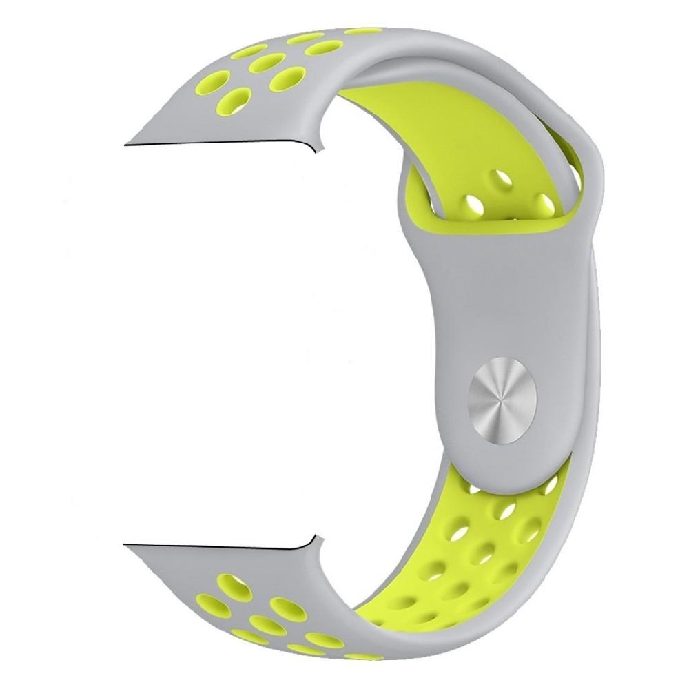 Silicone Sport Strap for Apple Watch Nike+ Grey/Yellow 38 mm 112/97mm