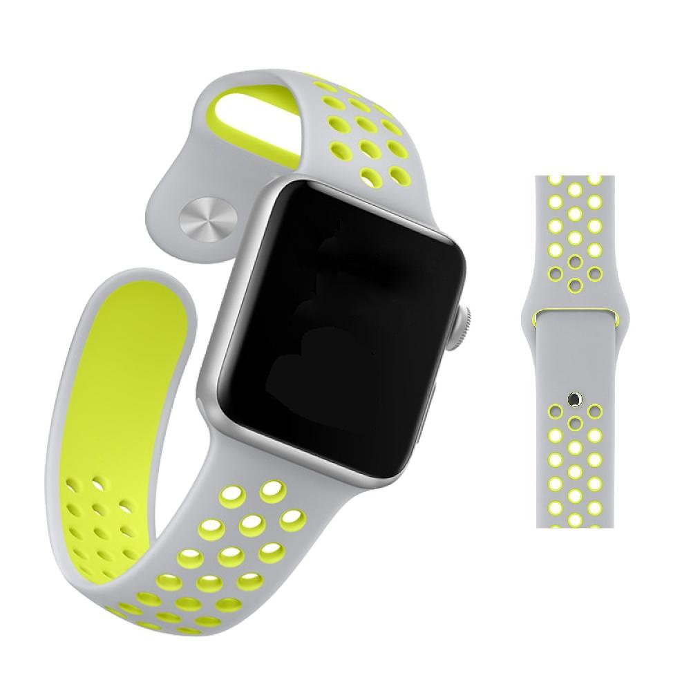 Silicone Sport Strap for Apple Watch Nike+ Grey/Yellow 38 mm 112/97mm