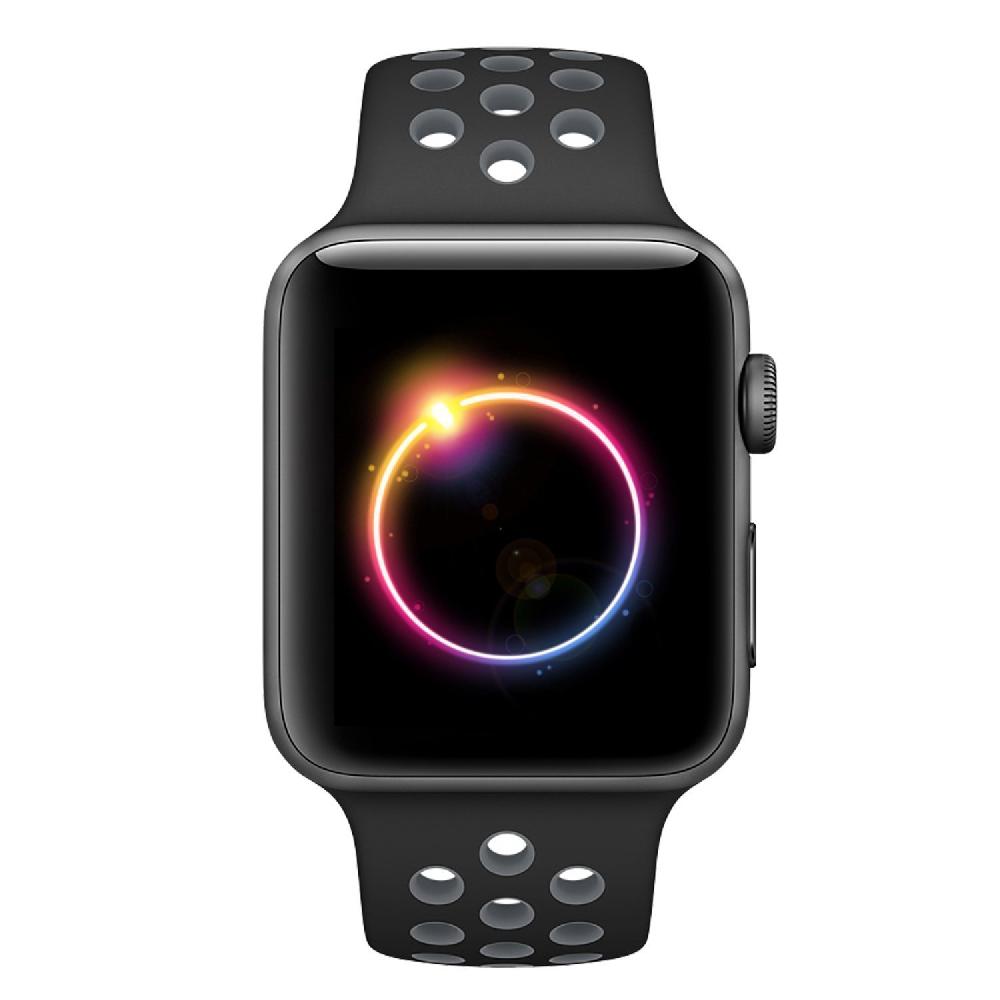 Silicone Sport Strap for Apple Watch Nike+ Black/Grey 38 mm 112/97mm