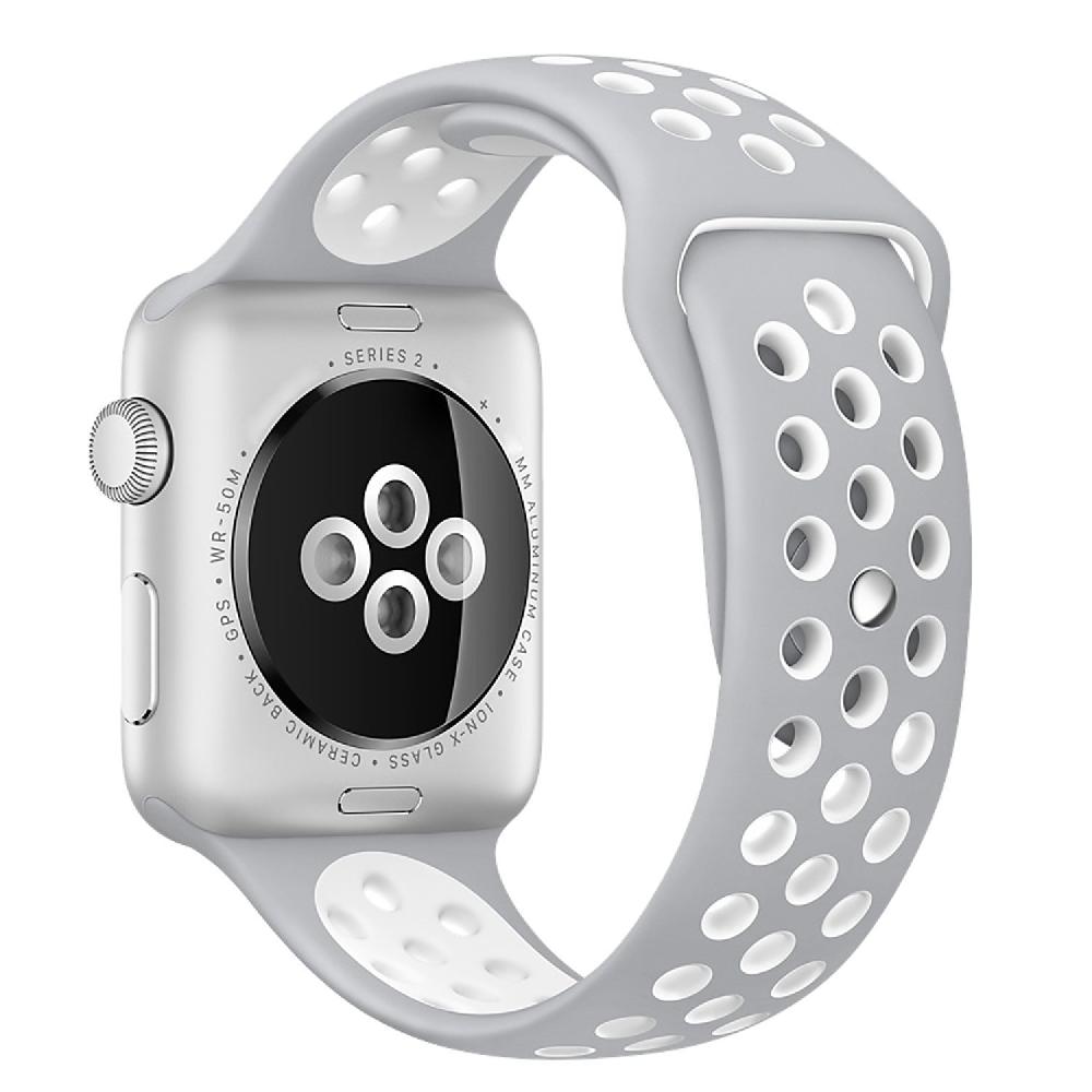 Silicone Sport Strap for Apple Watch Nike+ Grey/White 38 mm 112/97mm