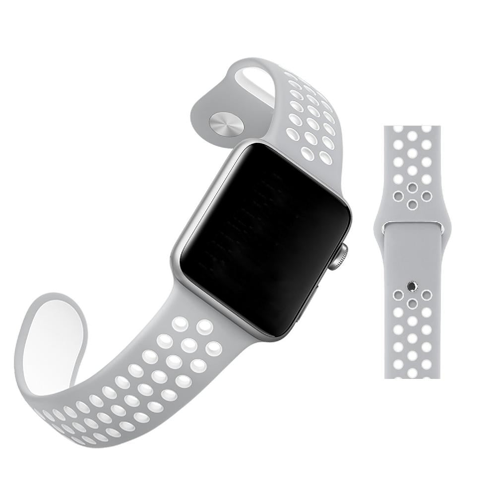 Silicone Sport Strap for Apple Watch Nike+ Grey/White 38 mm 112/97mm