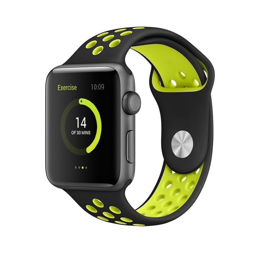 Silicone Sport Strap for Apple Watch Nike+ Black/Yellow 38 mm 112/97mm