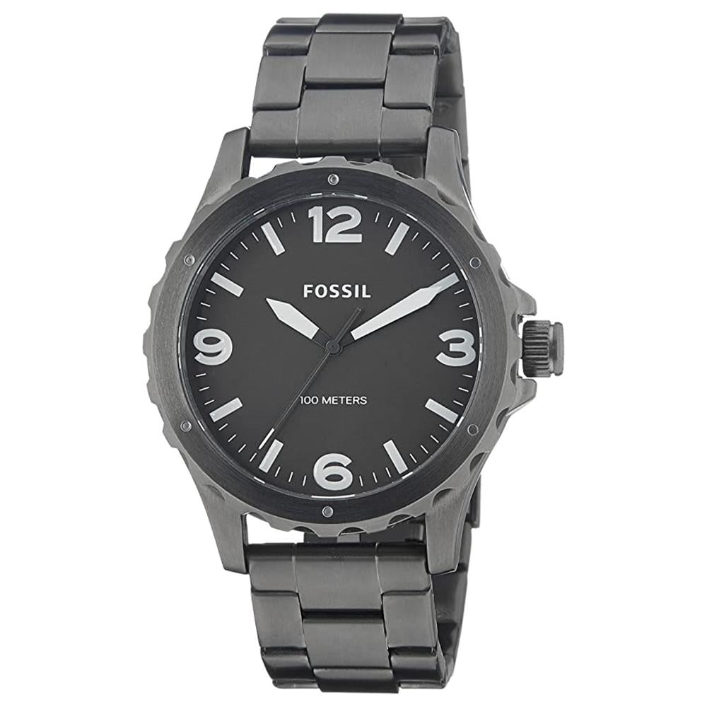 Fossil Nate Grey Dial PVD Stainless Steel Mens Watch JR1457