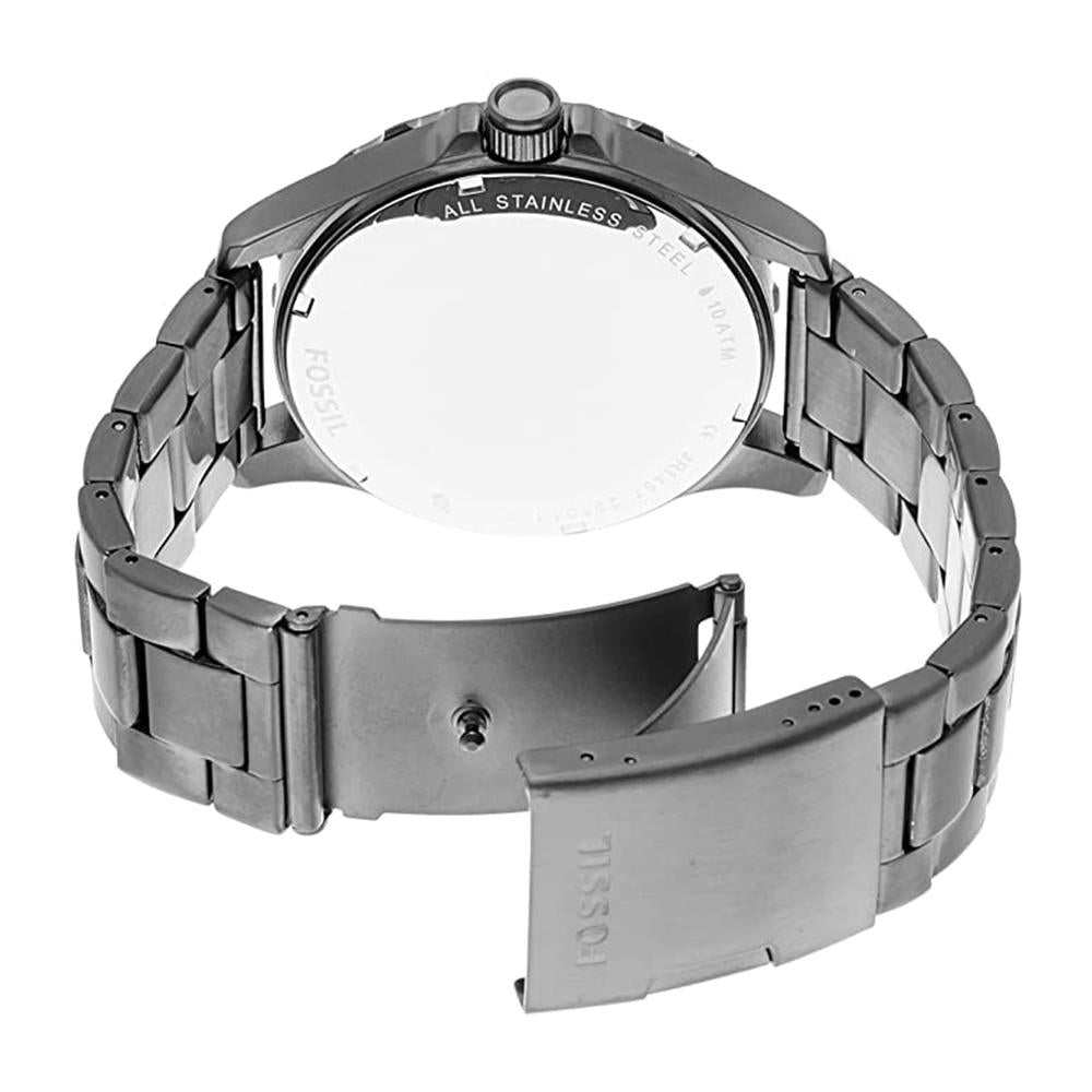Fossil Nate Grey Dial PVD Stainless Steel Mens Watch JR1457
