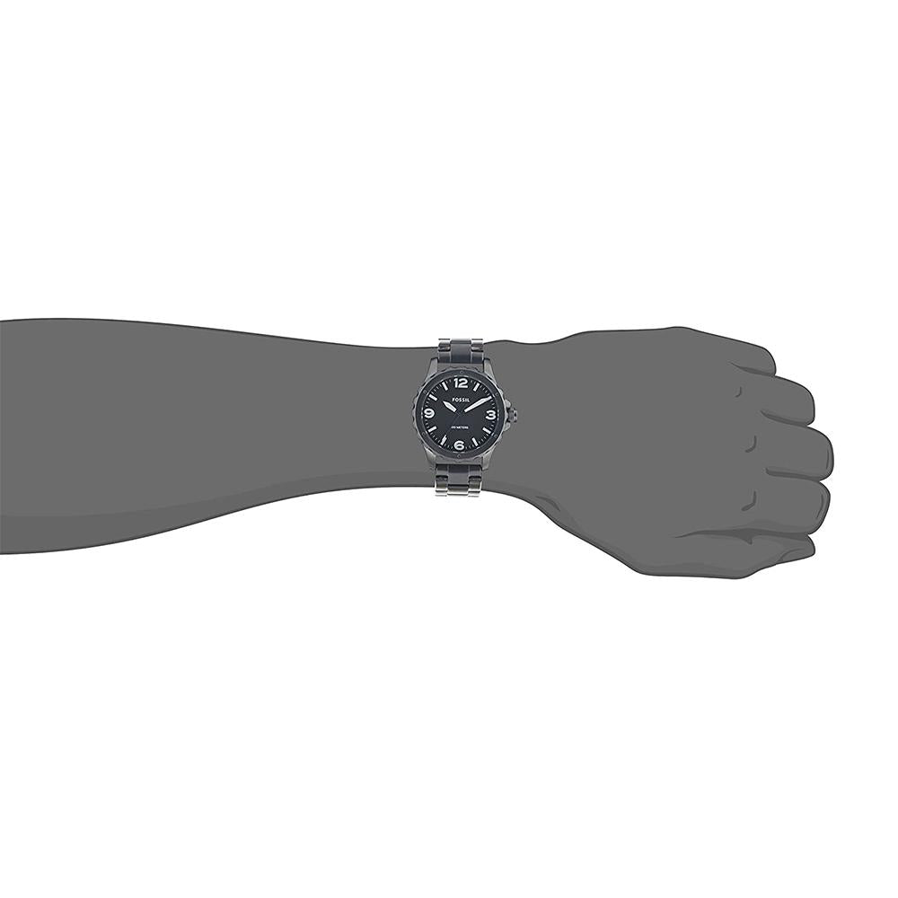 Fossil Nate Grey Dial PVD Stainless Steel Mens Watch JR1457