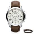 Fossil Watch FS5527IESET + Bracelet - Brown Leather Wristband