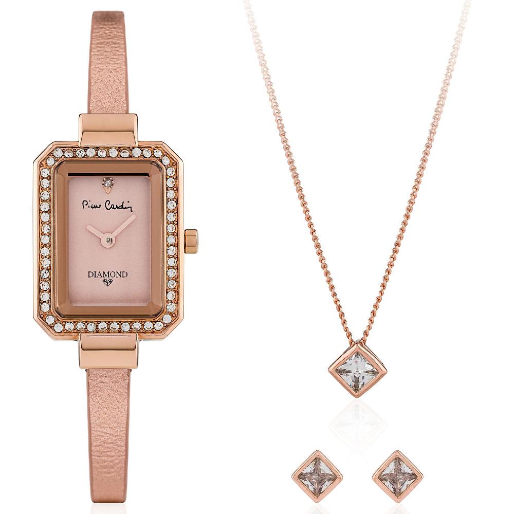 Gift Set Pierre Cardin Watch PCDX7902L3 Women + necklace + earrings