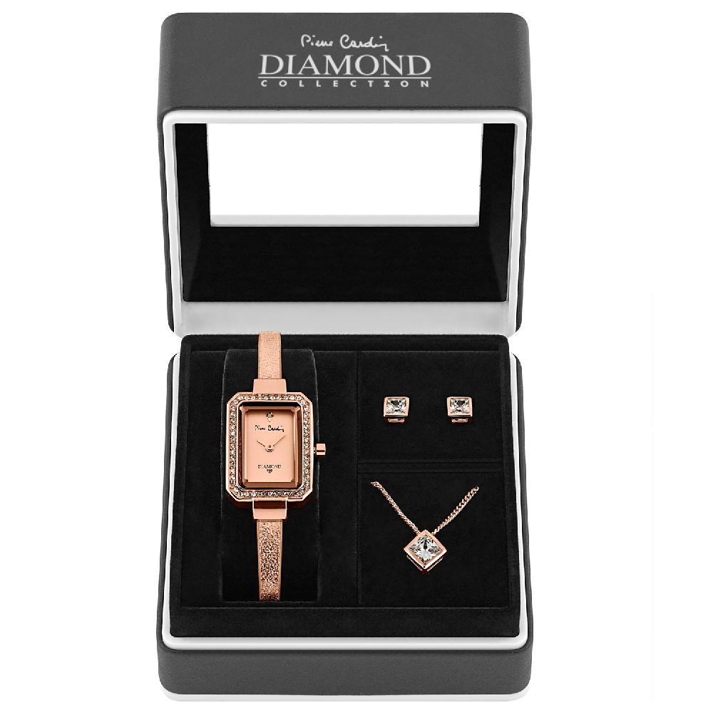 Gift Set Pierre Cardin Watch PCDX7902L3 Women + necklace + earrings