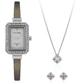 Gift Set Pierre Cardin Watch PCDX7925L4 Women Silver+necklace+earrings