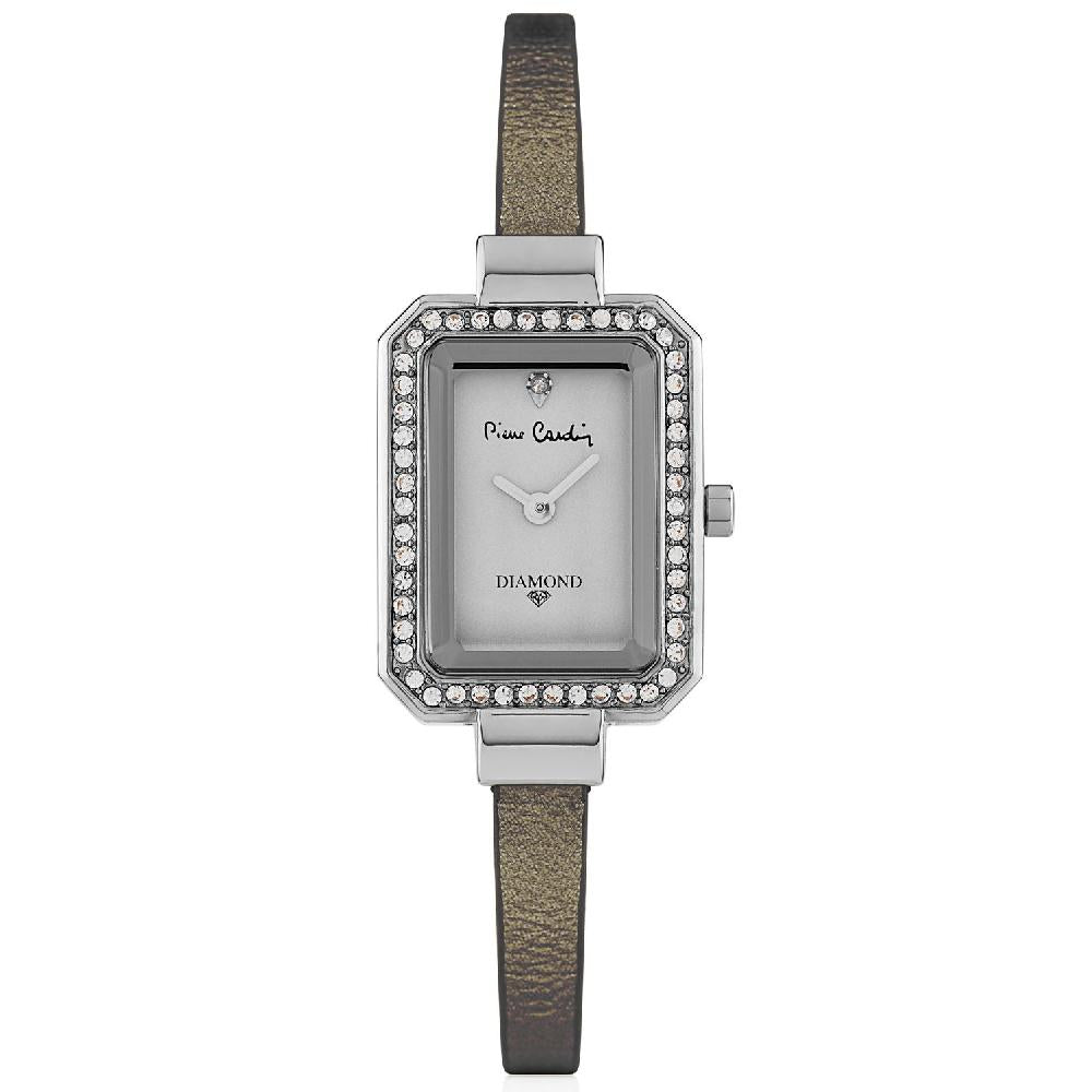 Gift Set Pierre Cardin Watch PCDX7925L4 Women Silver+necklace+earrings