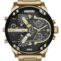 Diesel men's watch Mr Daddy 2.0 DZ7333 - Gold and Black Steel