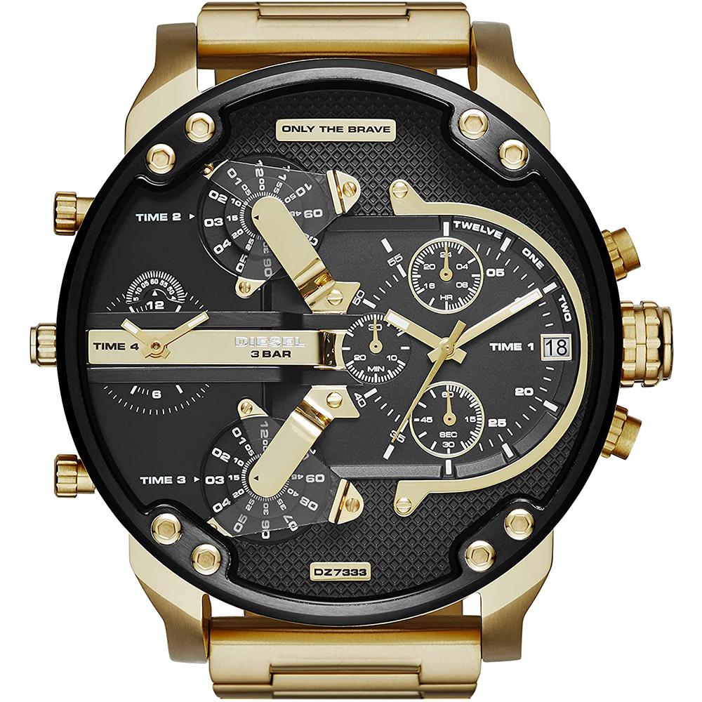 Diesel men's watch Mr Daddy 2.0 DZ7333 - Gold and Black Steel