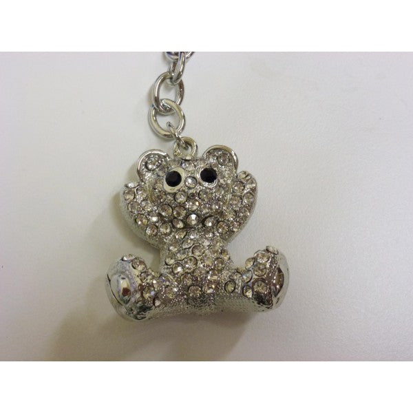 Keychain bear-shaped with rhinestones