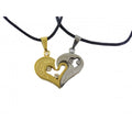 Couple necklace with heart - Silver and Gold