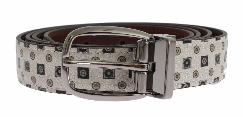 White Silk Bowtie Leather Men Belt Gift Box - 115-cm-46-inches