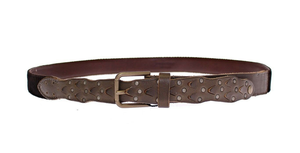 Brown Leather Logo Cintura Gürtel Belt - 95-cm-38-inches