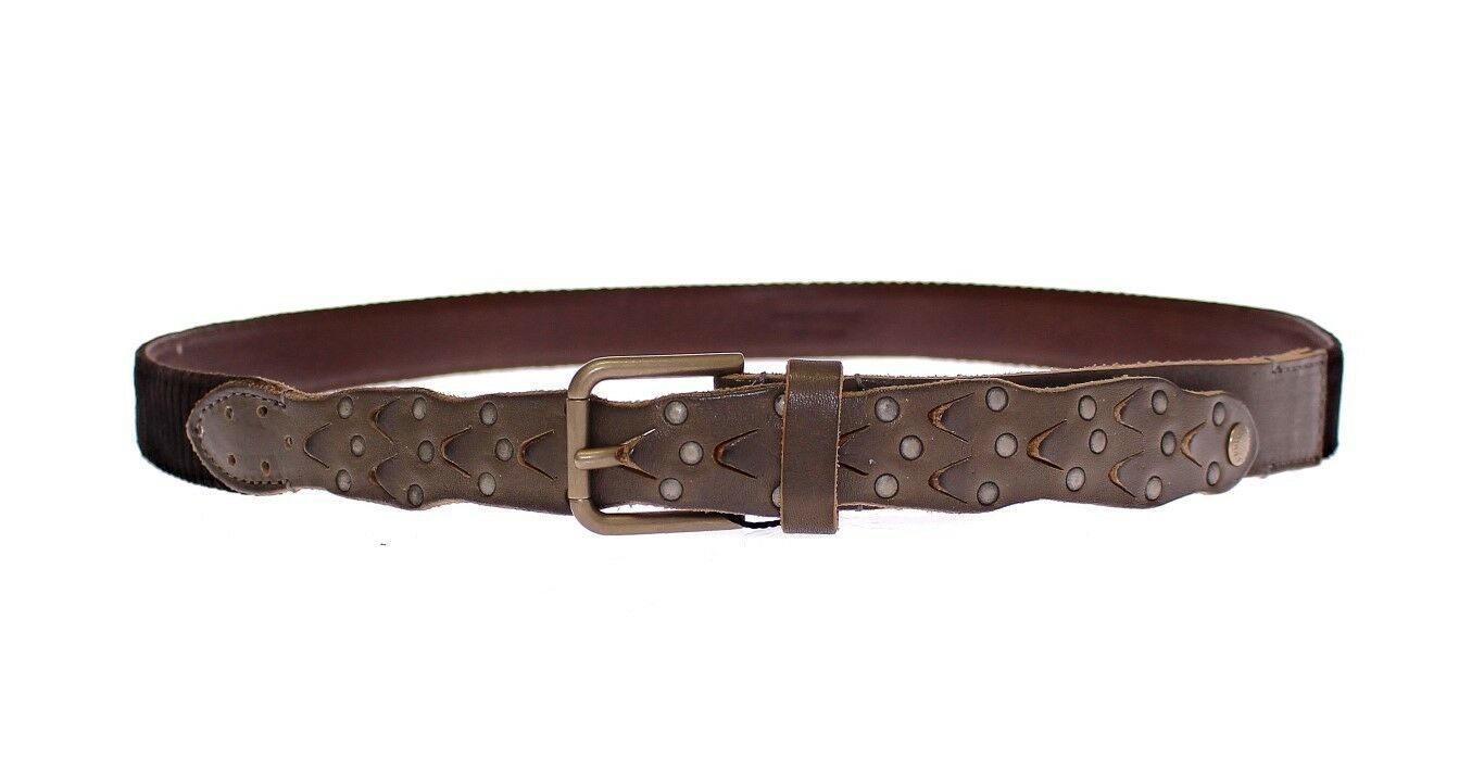 Brown Leather Logo Cintura Gürtel Belt - 95-cm-38-inches