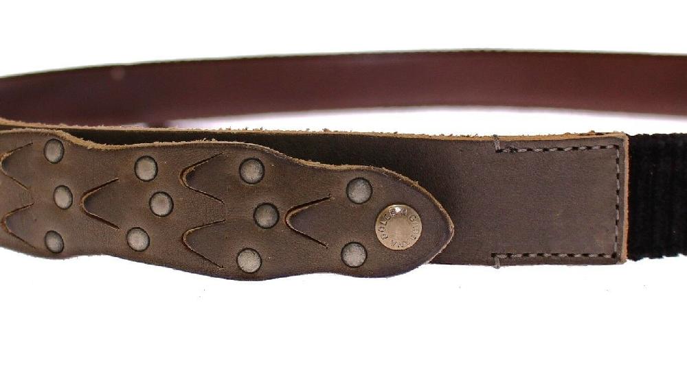 Brown Leather Logo Cintura Gürtel Belt - 95-cm-38-inches