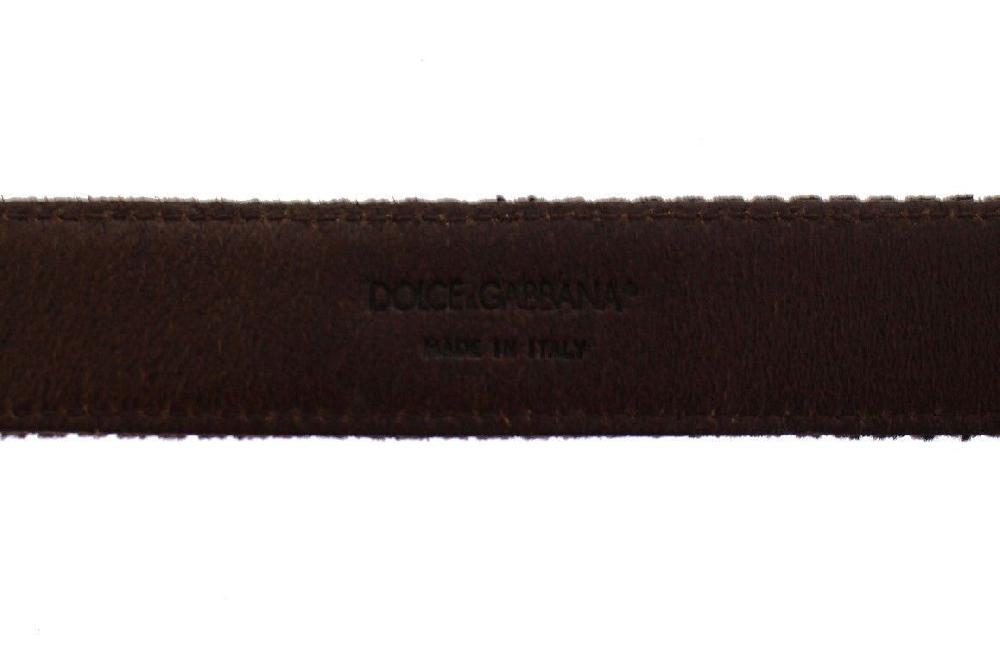 Brown Leather Logo Cintura Gürtel Belt - 95-cm-38-inches