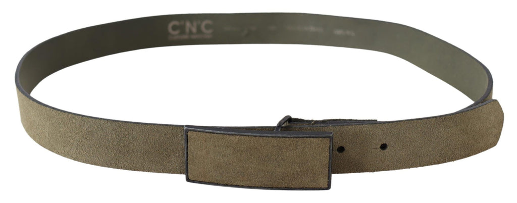 Green Leather Velvet Buckle Waist Army Belt - 100-cm-40-inches