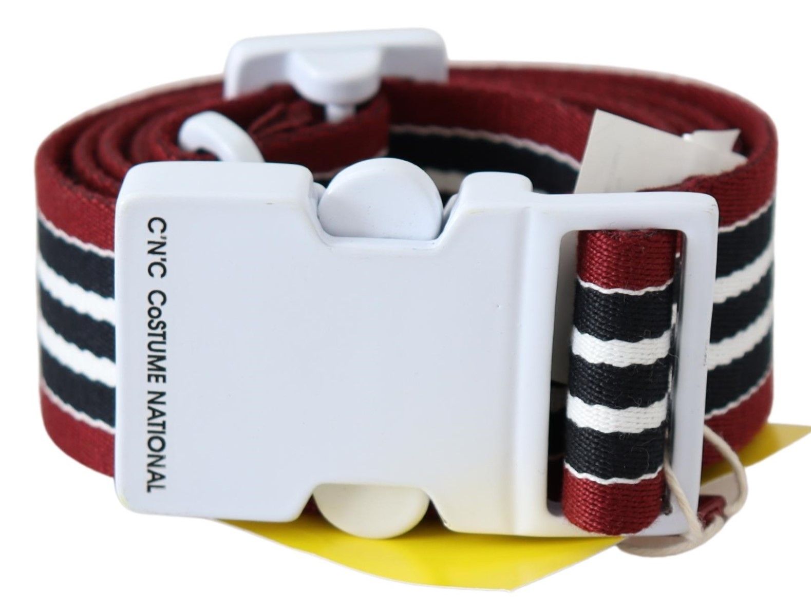 Black Red Stripe White Logo Buckle Waist Belt - 110-cm-44-inches
