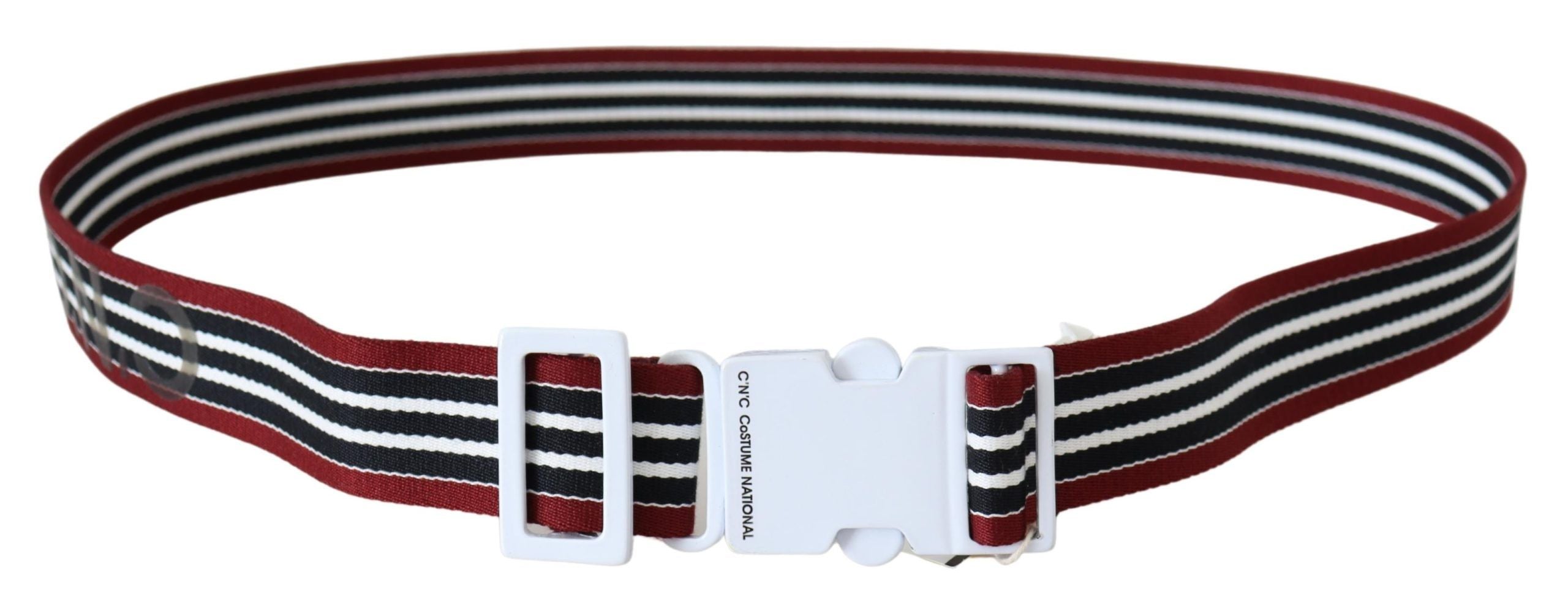 Black Red Stripe White Logo Buckle Waist Belt - 110-cm-44-inches