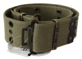 Green 100% Cotton Rustic Bronze Buckle Belt - 85-cm-34-inches
