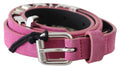 Pink Silver Chrome Metal Buckle Waist Belt - 90-cm-36-inches