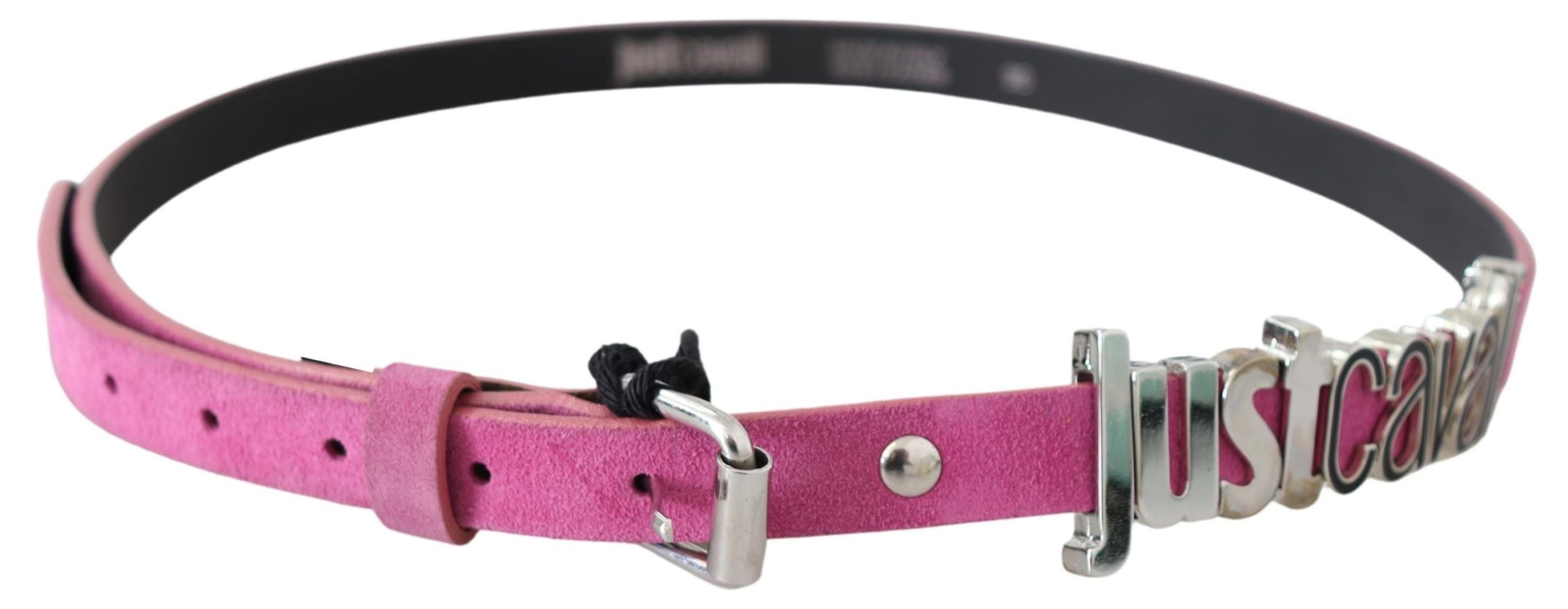Pink Silver Chrome Metal Buckle Waist Belt - 90-cm-36-inches