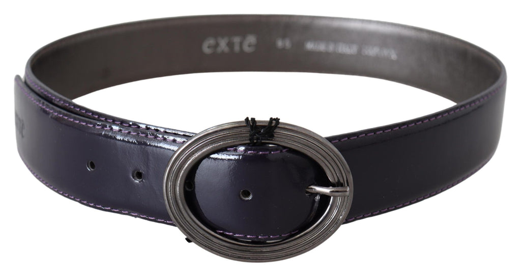 Purple Silver Oval Metal Buckle Waist Leather Belt - 85-cm-34-inches