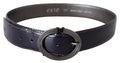 Purple Silver Oval Metal Buckle Waist Leather Belt - 85-cm-34-inches