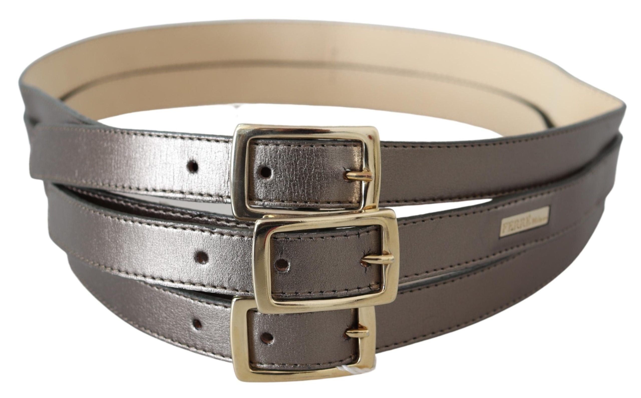 Bronze Gold Chrome Metal Buckle Belt - 90-cm-36-inches