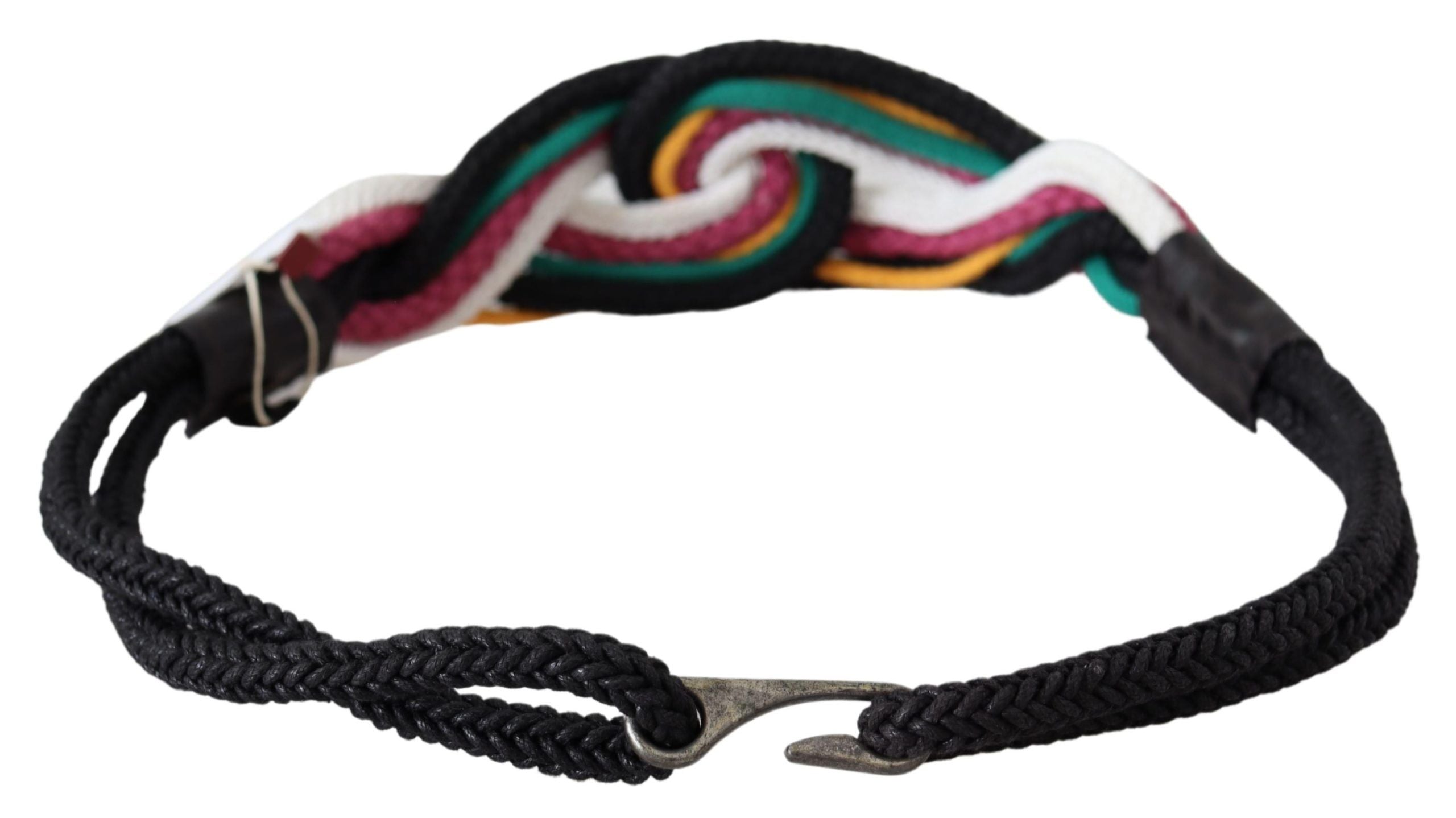 Multicolor Rope Leather Rustic Hook Buckle Belt - 90-cm-36-inches