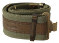 Green Leather Rustic Bronze Buckle Army Belt - 80-cm-32-inches