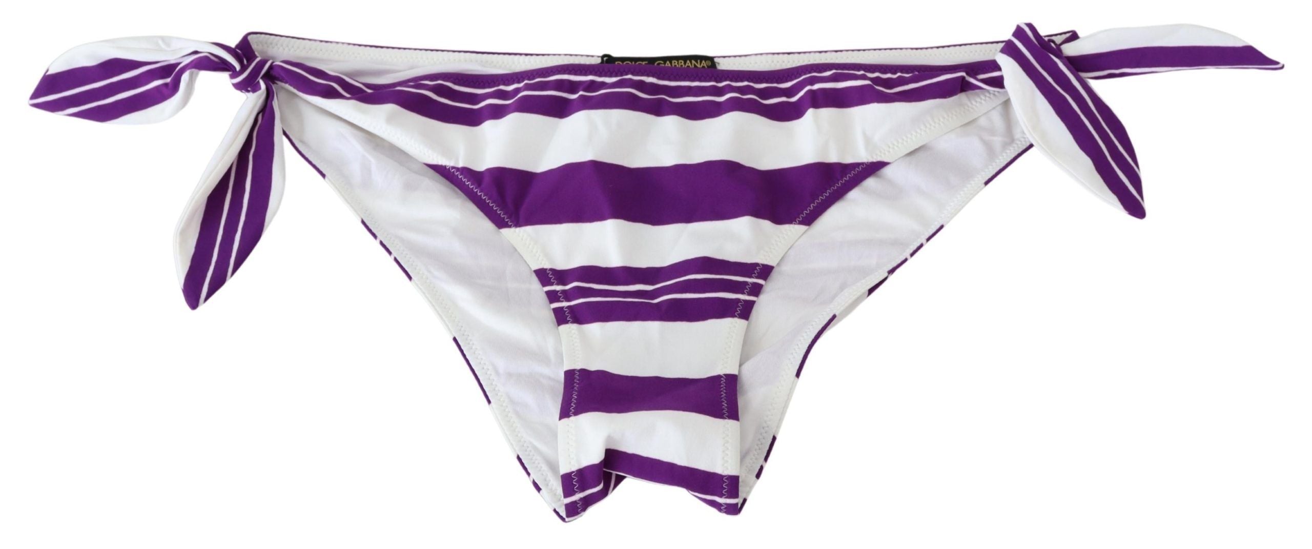 Purple White Stripes Beachwear Bikini Bottom - it2-s