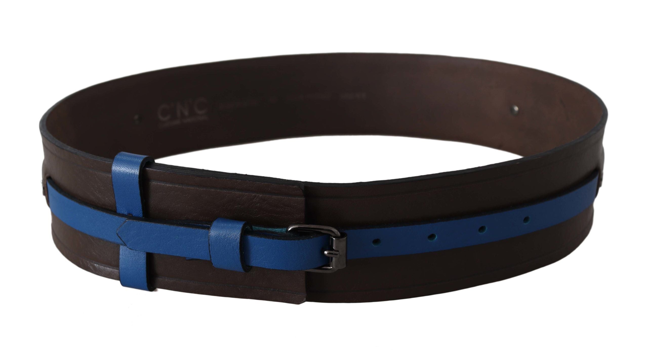 Brown Thin Blue Line Leather Buckle Belt - 105-cm-42-inches
