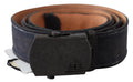 Blue Leather Ratchet Buckle Belt - 85-cm-34-inches