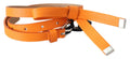 Orange Tangerine Leather...Silver Metal Buckle Belt - 80-cm-32-inches