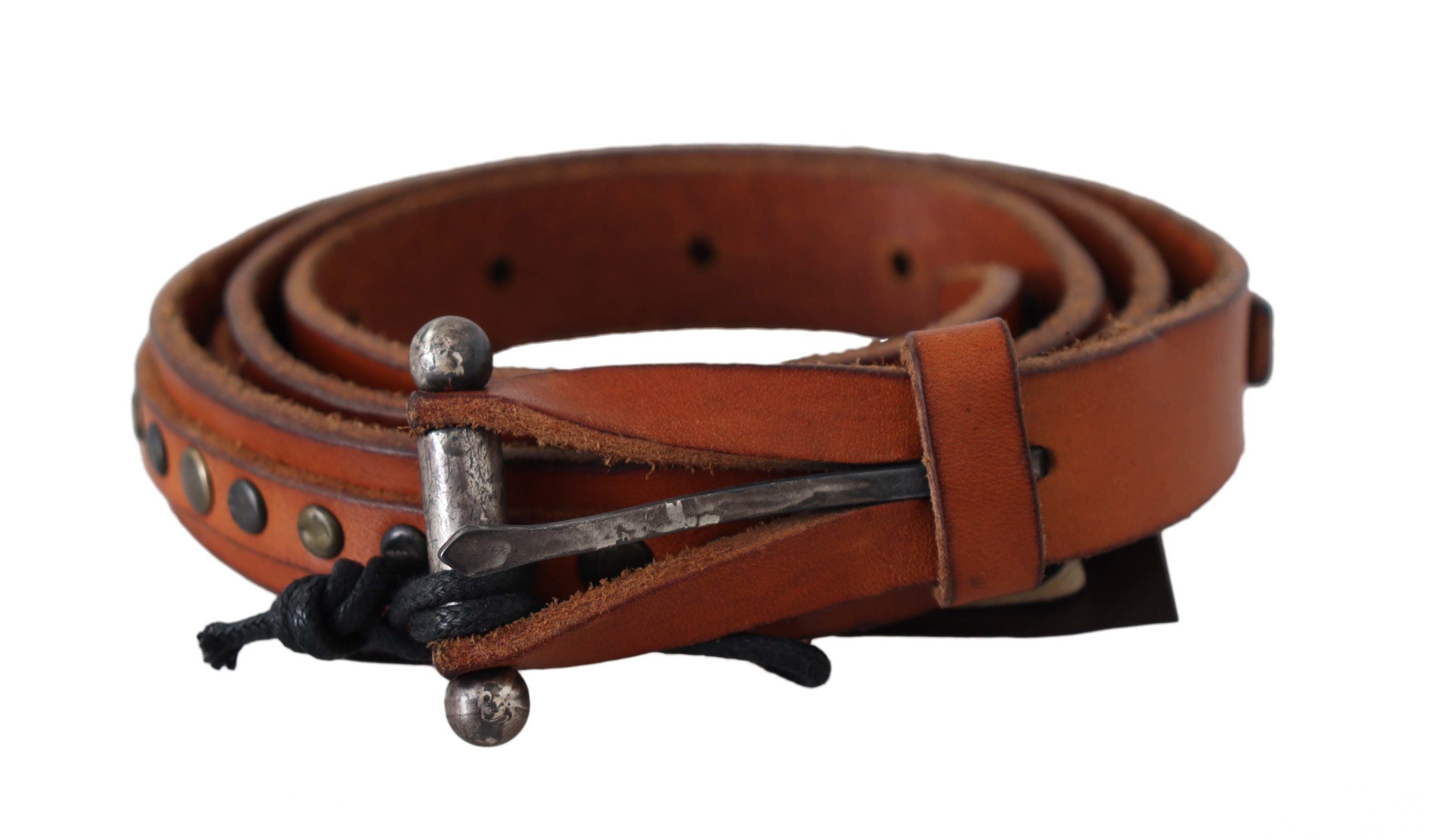 Brown Genuine Leather Rustic Silver Buckle Belt - 85-cm-34-inches