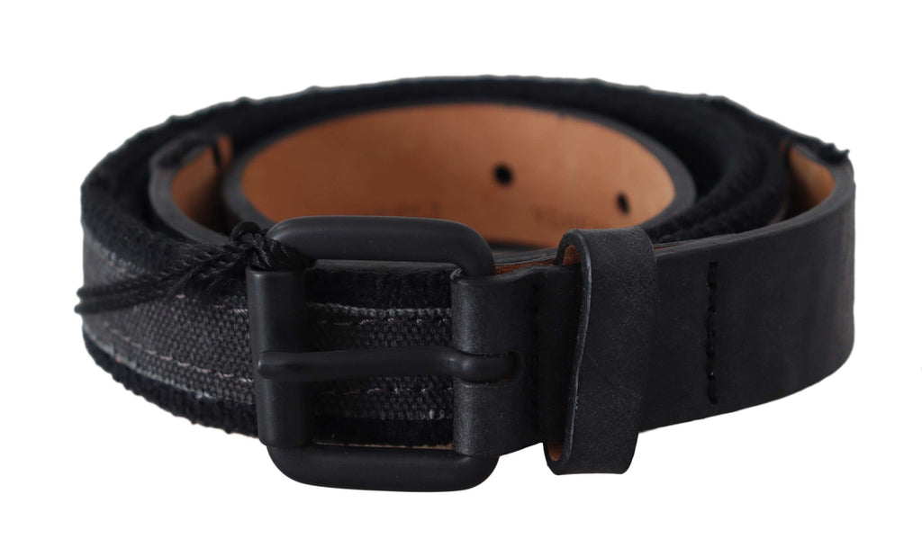 Black Leather Logo Buckle Waist - 95-cm-38-inches
