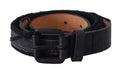 Black Leather Logo Buckle Waist - 95-cm-38-inches