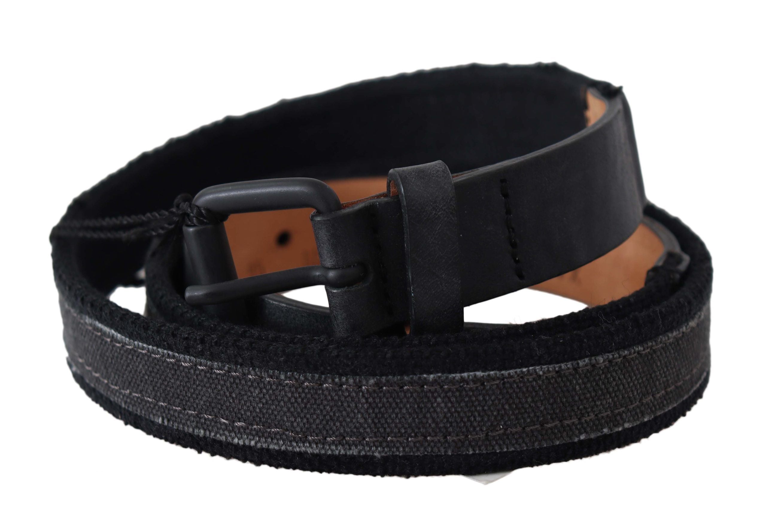 Black Leather Logo Buckle Waist - 95-cm-38-inches